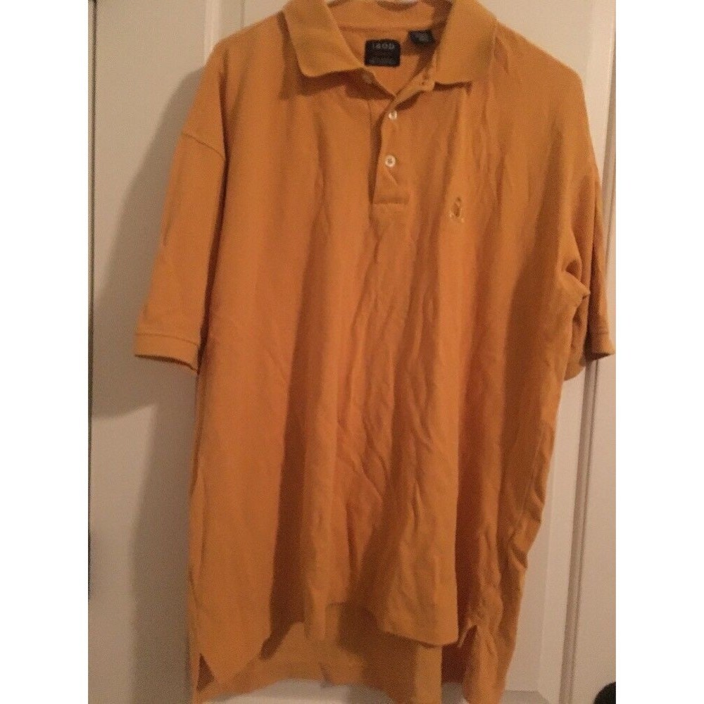 Izod Men's Gold Short Sleeve Polo Shirt Collared Size XL Tall